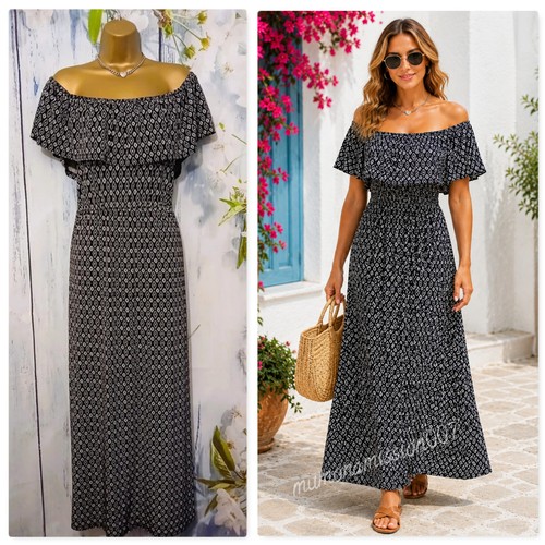 Black white geometric maxi - black,