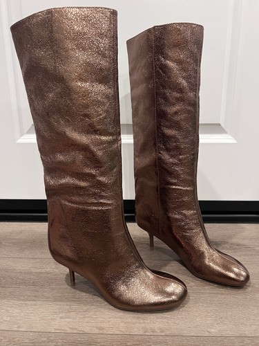 Zara woman knee high metallic - knee,