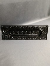 KENRICK LARGE BLACK CAST IRON LETTERBOX RECLAIMED & REFURBED REGISTRATION MARK