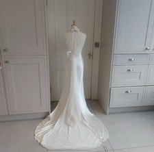 2000s Vera Wang Silk Halter Neck Slip Wedding Dress Size 10 