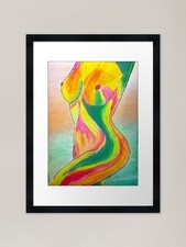 Neon Nudist Beach Framed Art