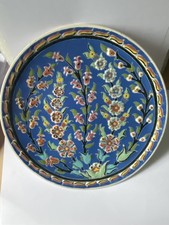 Vintage Turkish Kutachya hand painted wall plate -23cm