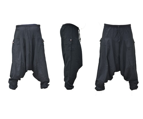Black aladdin trousers - black, harem