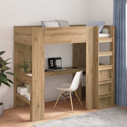 Loft bed frame with - with, desk
