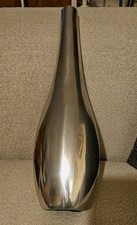 Large Chrome Tall Slim Neck Modern Vase Home Decor. Any Room