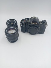 Canon A1 35mm SLR Camera w/ 28mm and 50mm Prime Lenses Untested