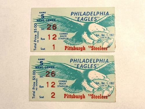 Two 1957 game ticket stubs - 1957,