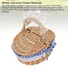 For Wicker Picnic Basket With
