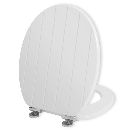 White wooden toilet - wooden, seat