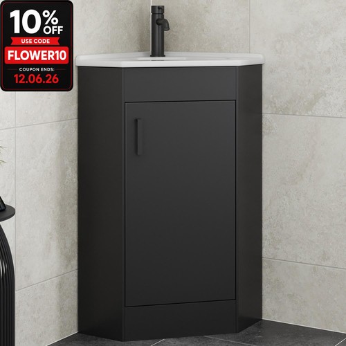 Avox black single door corner - single,