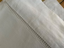 FRENCH "AGALYS" WHITE METIS/LINEN SHEET 210 X 290 CMS GALLERY TRIM