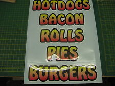 SET OF 5 BURGER VAN CATERING TRAILER STICKERS v006