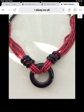 wallis pink and brown costume jewellery necklace 