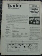Europhon Starling Stereo Portable Record player Service manual