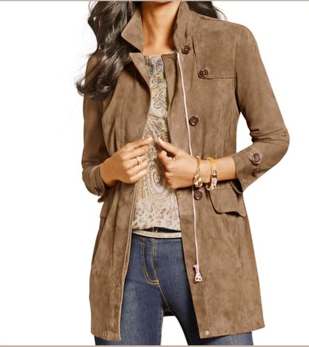 Leather coat brown zucchero - brown,