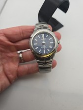 Seiko Kinetic 5J22-0C80 Watch – New Capacitor – Blue Dial – Works Great