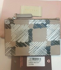 Radley London"Check Me Out"Coin Purse/Cardholder ,Latte Leather, BNWT & DUSTBAG