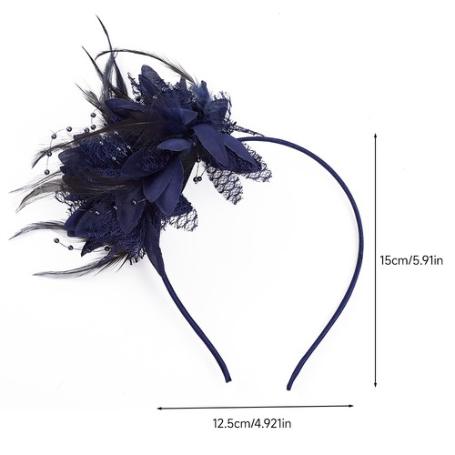 Flower feather hair fascinator - feather,