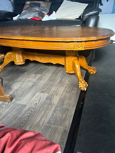 Oval wooden coffee table brown - table,