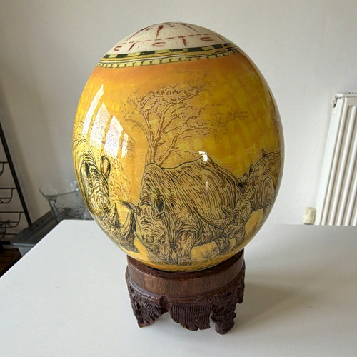 Vintage decoupage ostrich egg - decoupage,