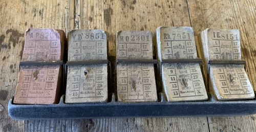 Vintage metal bus tram ticket - metal, bus/tram