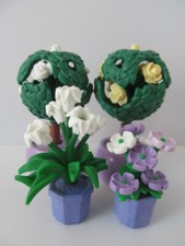 Playmobil Dollshouse/Victorian/Garden/Wedding: Purple pots, roses & flowers NEW