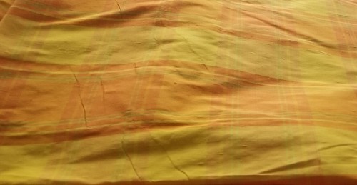 Golden yellow plaid silk - golden,