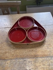 Japanese Trays Plates Magewappa Bentwood Akita Cedar Craft Red Lacquered Japan 