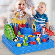 Kids Car Adventure City Rescue Set Race Track with 4 Vehicle Puzzle Toy for Kids