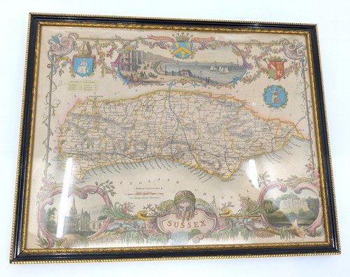 Antique map sussex - map, of