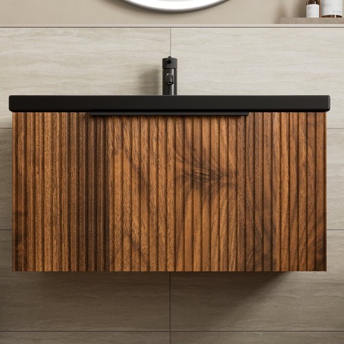 Fluted 800mm bathroom vanity - bathroom,