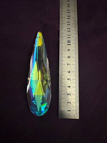 Faceted teardrop glass crystal - faceted,