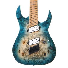 SPIRA S-457 PTS 7-String Multiscale Electric Guitar, Blue Green Burst (NEW)