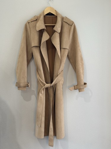 Zara faux suede effect trench - faux,