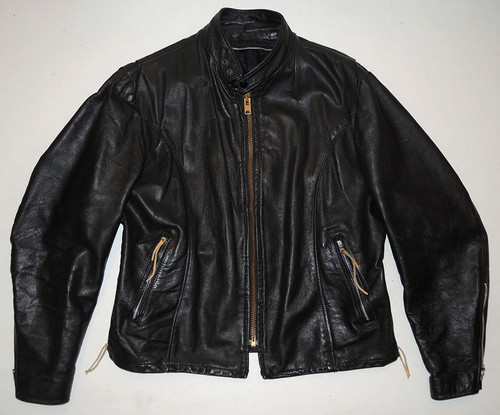 True vintage 70s black leather - true,