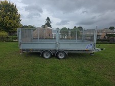 ifor williams 14ft Twin Axel high Mesh Sided trailer With Rear Ramp.