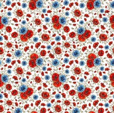 GORGEOUS "RED & BLUE POPPIES"