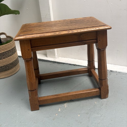 Vintage rectangular oak stool - rectangular,