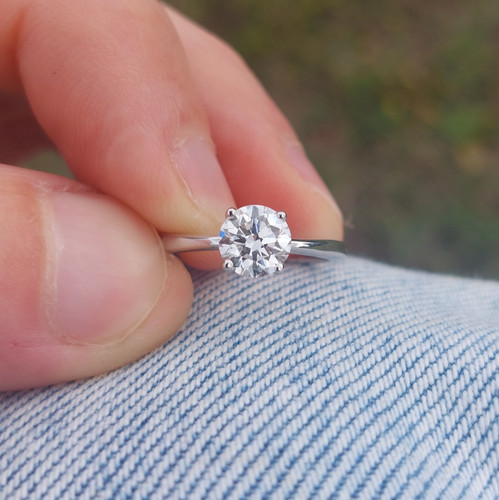 1ct natural diamond engagement - diamond,