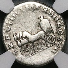 79 NGC F Titus Denarius Roman