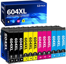 12 INK CARTRIDGES FOR EPSON 604 XL XP-3200 2200 4200 2205 3205 4205 WF-2930 2910