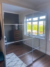 IKEA Pax Wardrobe with Double Sliding Mirrored Doors