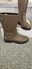 Juju Ring Biker Wellies Dark Brown UK Size 7