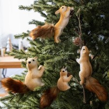 Squirrel Woodland Christmas Tree Table Wall Door Hanging Mantle Fireplace Decor
