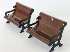 LEMAX PARK BENCHES  Ideal for Gauge 1 Model Railway / Station Platforms Tinplate