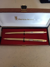 Paper mate Gold plated Pen set in Presentation Box Great condition USA