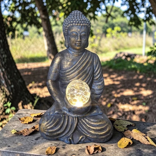 Solar buddha garden ornament - buddha,