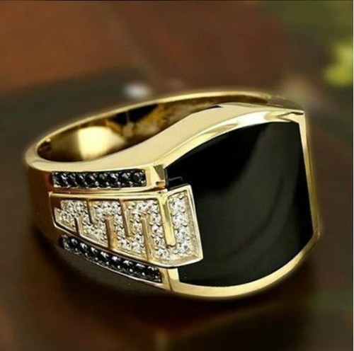 18k gold black and round - black,