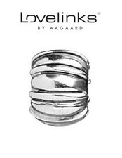 Genuine LOVELINKS 925 sterling silver grooved charm bracelet bead, RRP £25