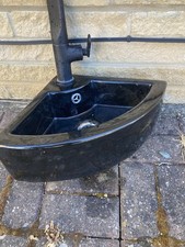 Vidaxl Black Corner Mounted Ceramic sink Basin Bathroom Washroom No Plug